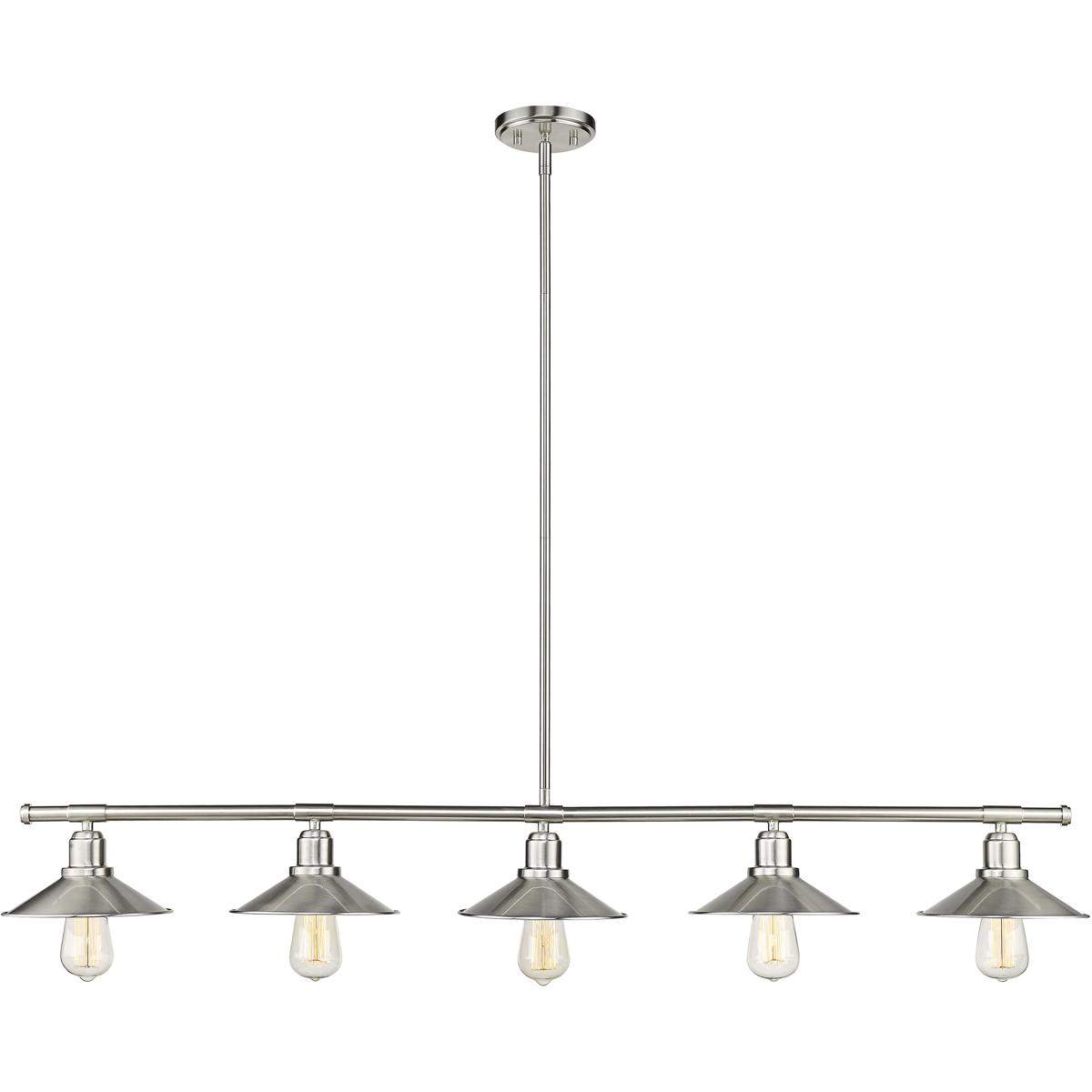 Z-Lite 613-5L-BN Casa 5 Light 51.5 inch Brushed Nickel Linear Chandelier Ceiling Light in Brushed Nickel Steel