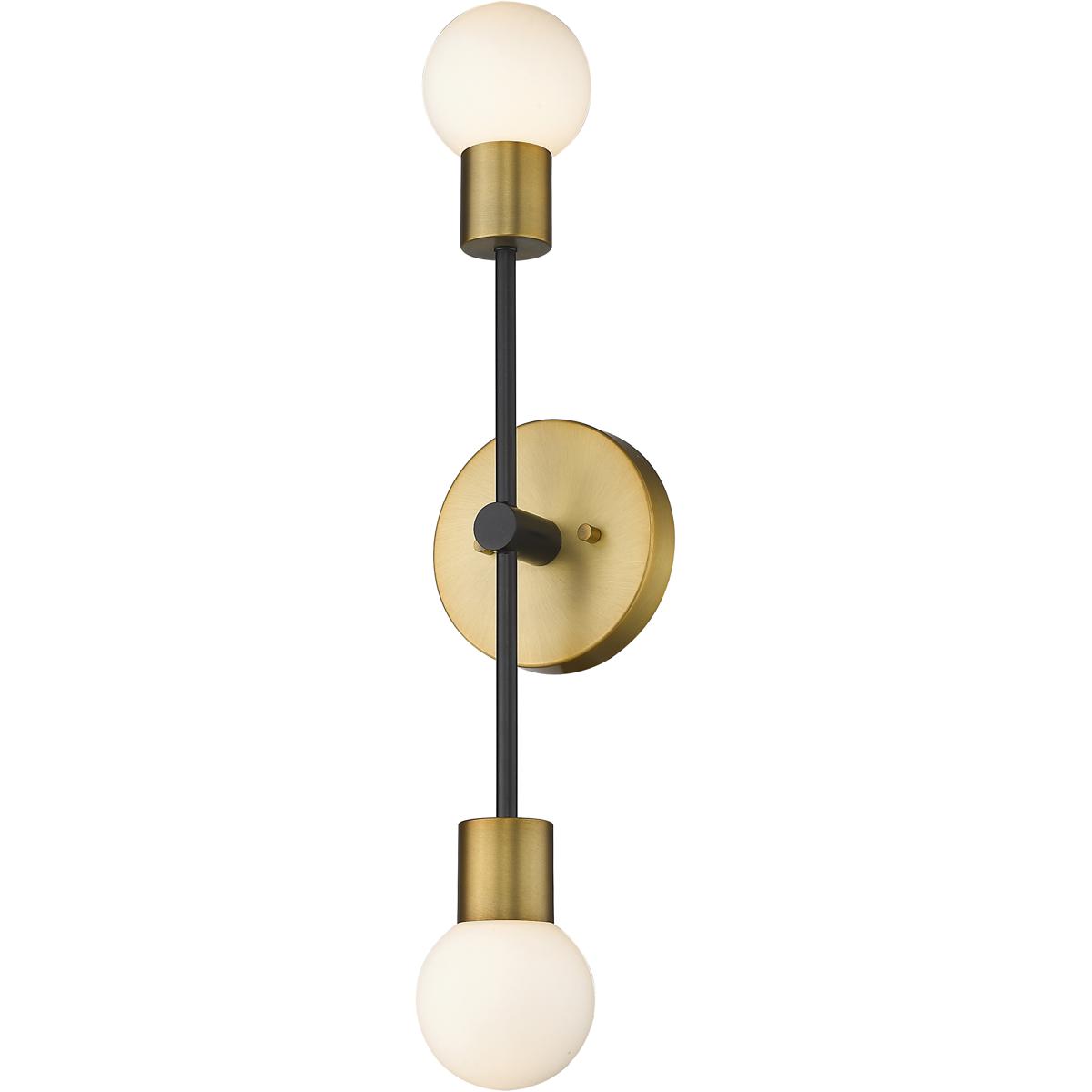 Z-Lite 621-2S-MB-FB Neutra 2 Light 6 inch Matte Black and Foundry Brass Wall Sconce Wall Light