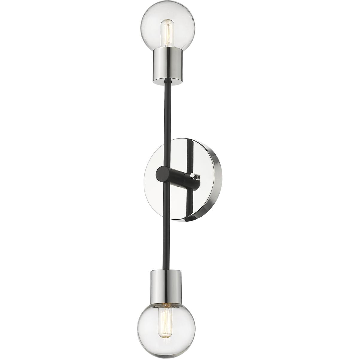 Z-Lite 621-2S-MB-PN Neutra 2 Light 6 inch Matte Black and Polished Nickel Wall Sconce Wall Light