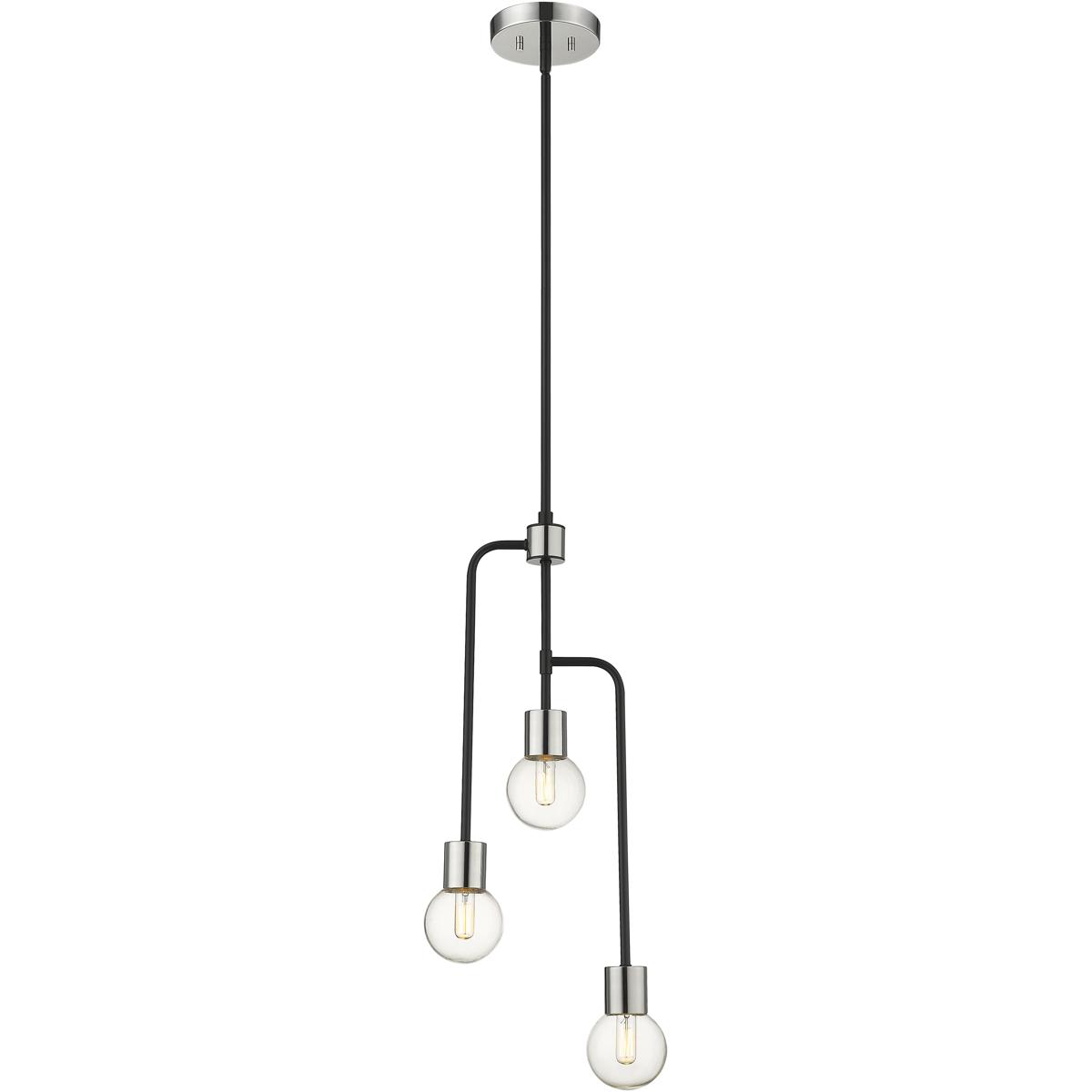 Z-Lite 621-3MB-PN Neutra 3 Light 11.75 inch Matte Black and Polished Nickel Chandelier Ceiling Light