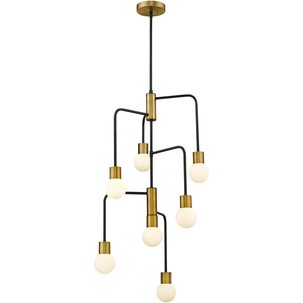 Z-Lite 621-7MB-FB Neutra 7 Light 22.5 inch Matte Black and Foundry Brass Chandelier Ceiling Light in Matte Black and Factory Bronze