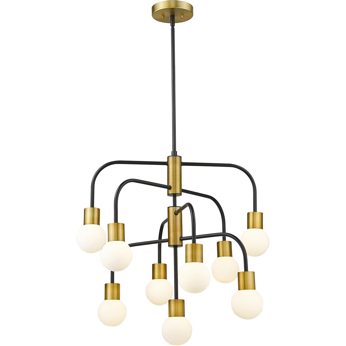 Z-Lite 621-9MB-FB Neutra 9 Light 26.5 inch Matte Black and Foundry Brass Chandelier Ceiling Light in Matte Black and Factory Bronze