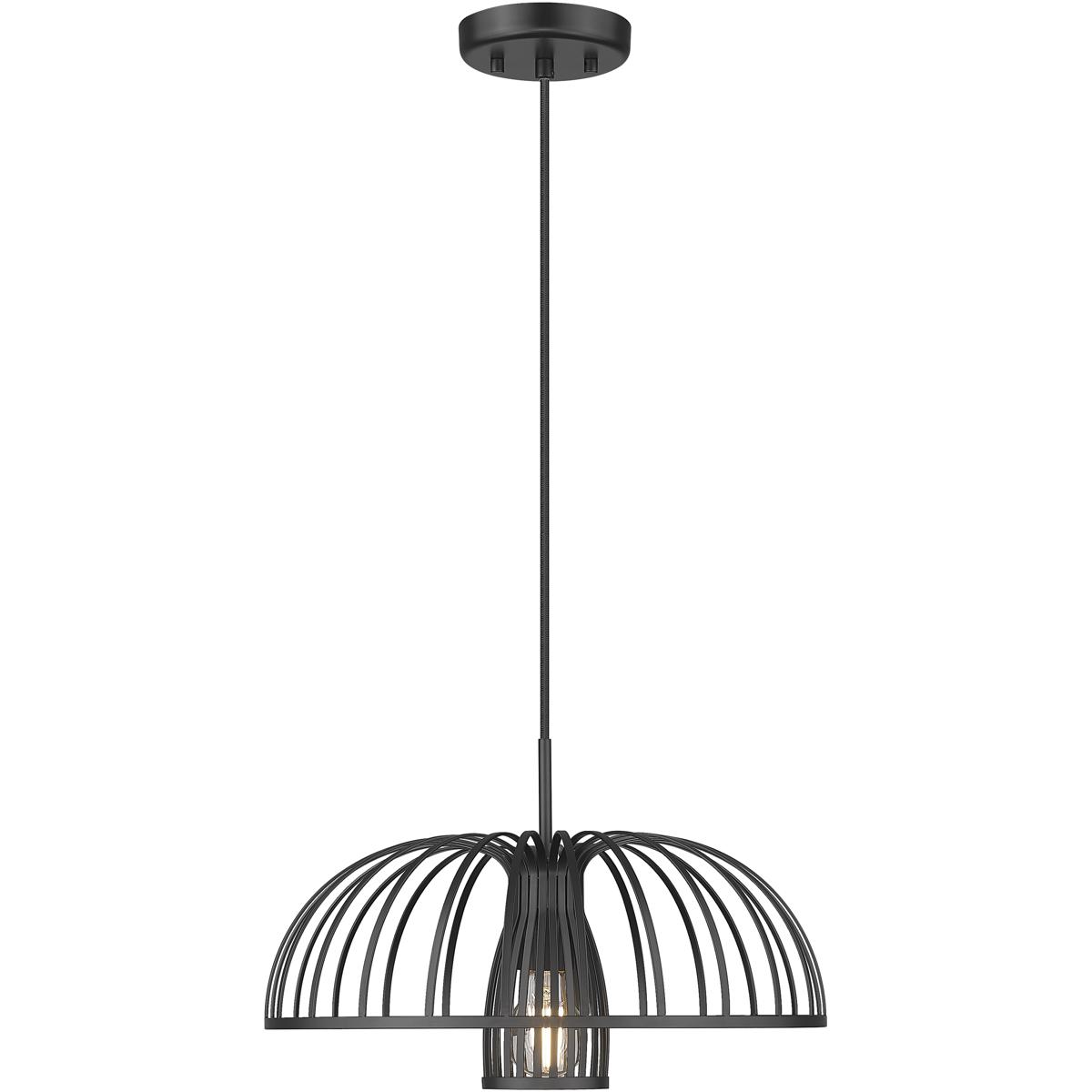 Z-Lite 623P16-MB Valencia 1 Light 16 inch Matte Black Pendant Ceiling Light