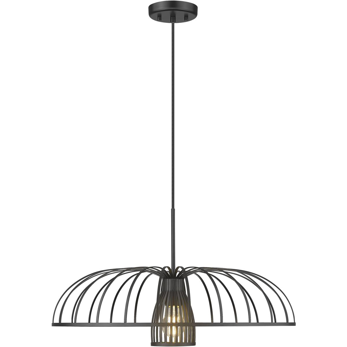 Z-Lite 623P24-MB Valencia 1 Light 24 inch Matte Black Pendant Ceiling Light