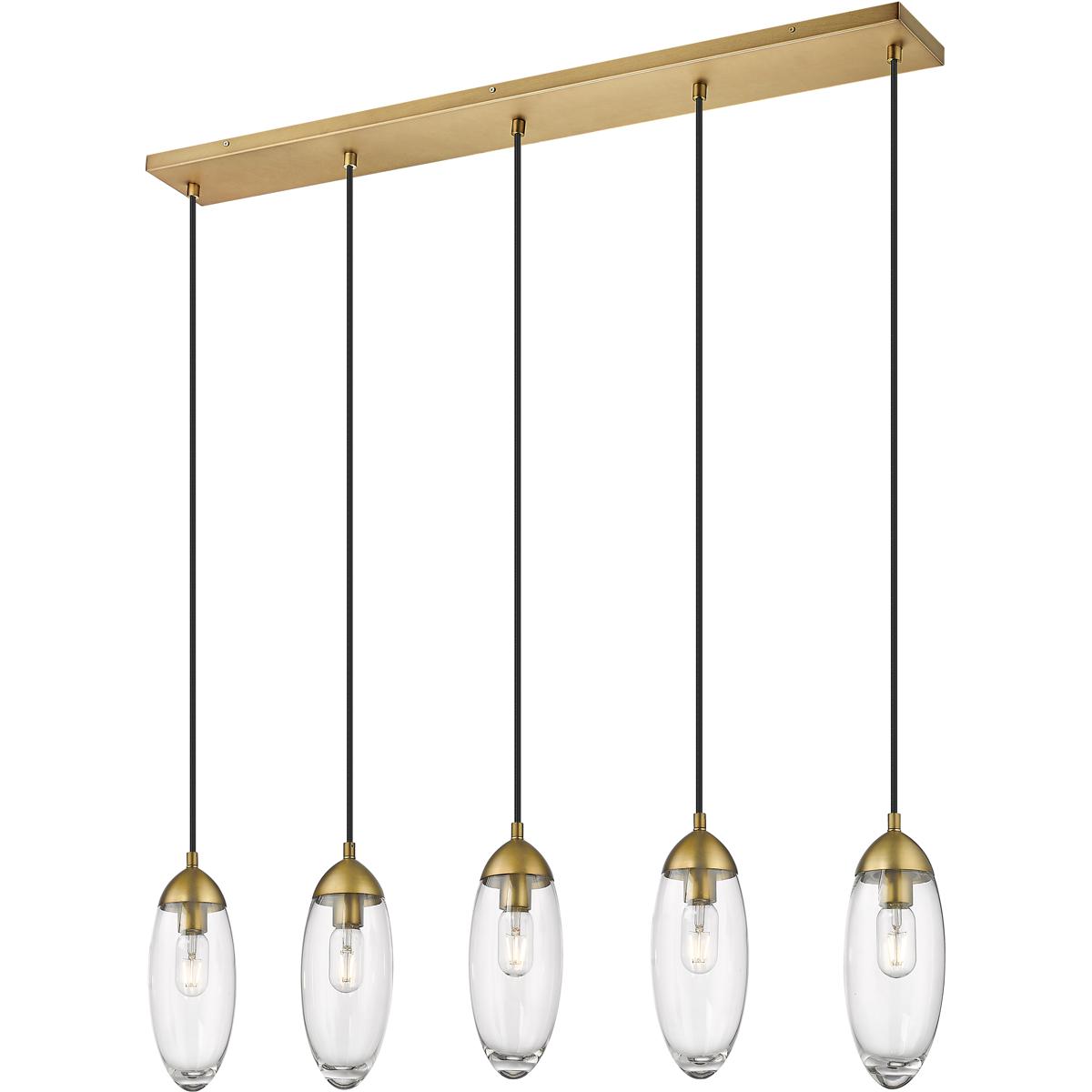 Z-Lite 651P-5L-RB Arden 5 Light 42 inch Rubbed Brass Linear Chandelier Ceiling Light