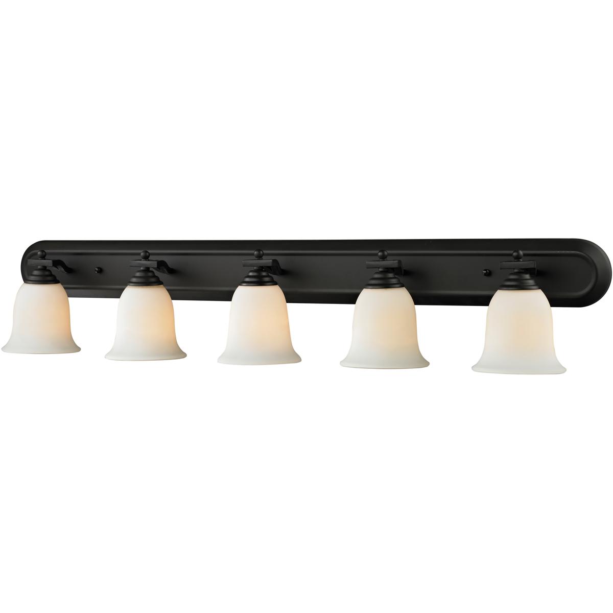 Z-Lite 703-5V-MB Lagoon 5 Light 48 inch Matte Black Vanity Wall Light