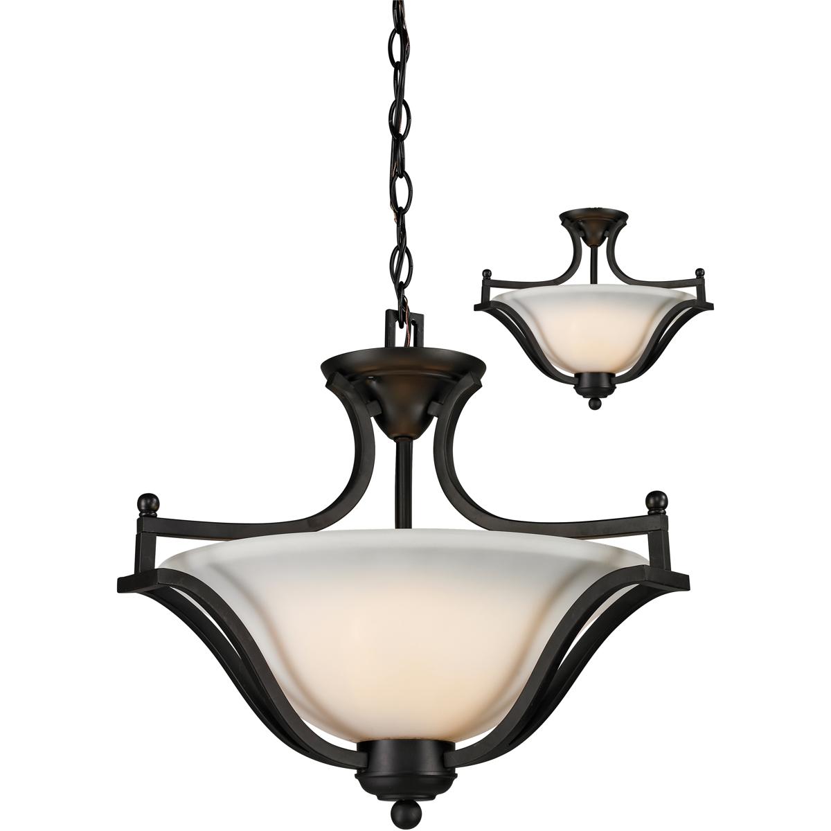 Z-Lite 703SFC-MB Lagoon 3 Light 19.5 inch Matte Black Pendant Ceiling Light