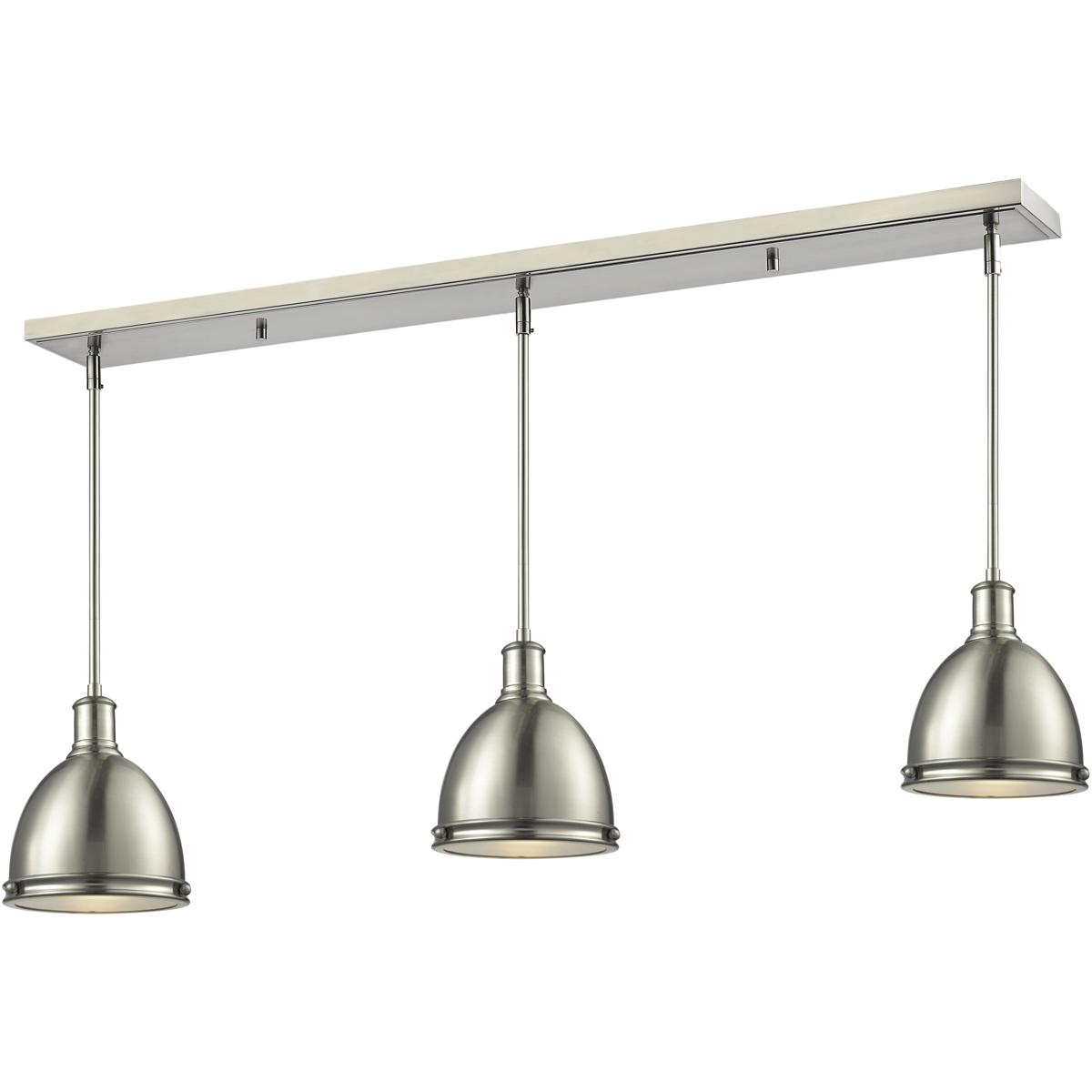 Z-Lite 710MP-3BN Mason 3 Light 50 inch Brushed Nickel Linear Chandelier Ceiling Light in Brushed Nickel Steel