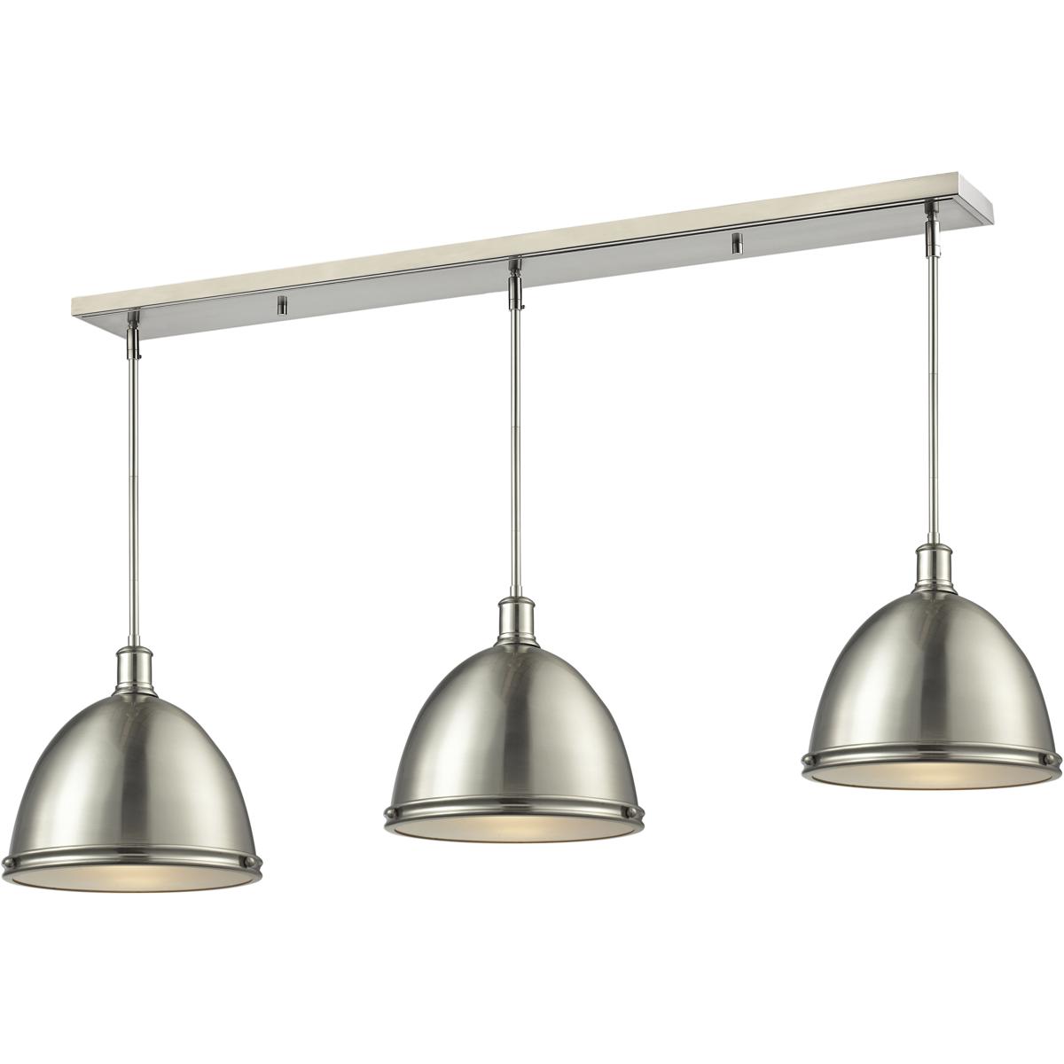 Z-Lite 710P13-3BN Mason 3 Light 55 inch Brushed Nickel Linear Chandelier Ceiling Light in Brushed Nickel Steel