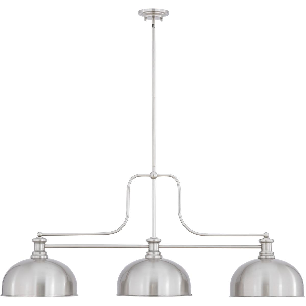 Z-Lite 725-3BN-D13BN Melange 3 Light 52 inch Brushed Nickel Billiard Ceiling Light