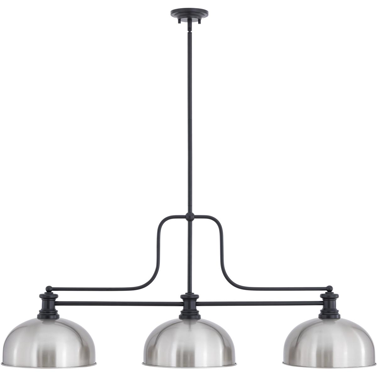 Z-Lite 725-3MB-D13BN Melange 3 Light 52 inch Matte Black Billiard Ceiling Light in Brushed Nickel