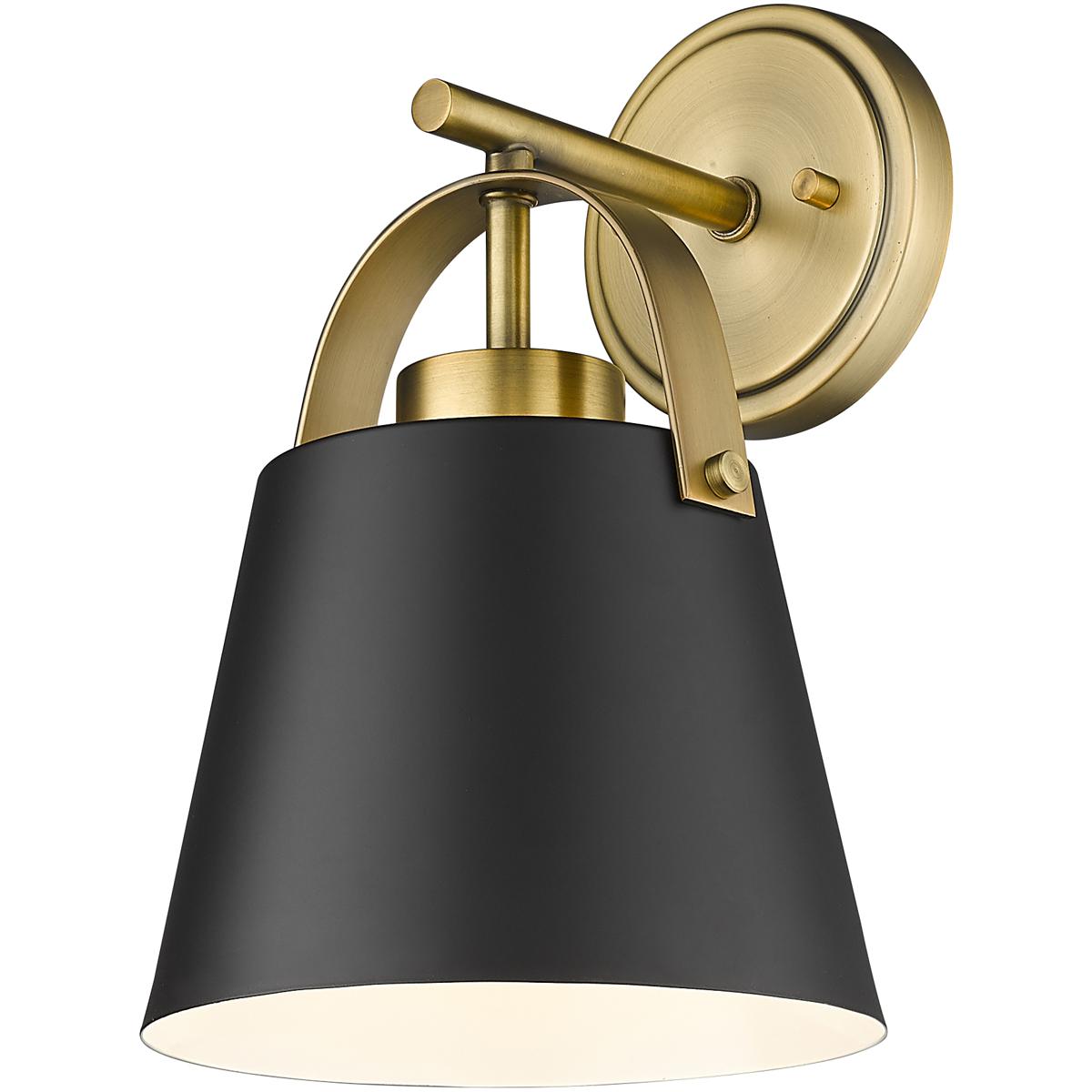 Z-Lite 726-1S-MB+HBR Z-Studio 1 Light 8 inch Matte Black and Heritage Brass Wall Sconce Wall Light