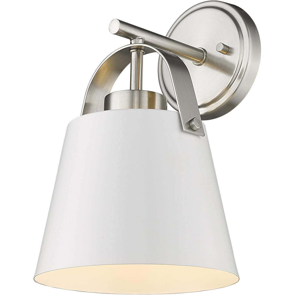 Z-Lite 726-1S-MW+BN Z-Studio 1 Light 8 inch Matte White and Brushed Nickel Wall Sconce Wall Light