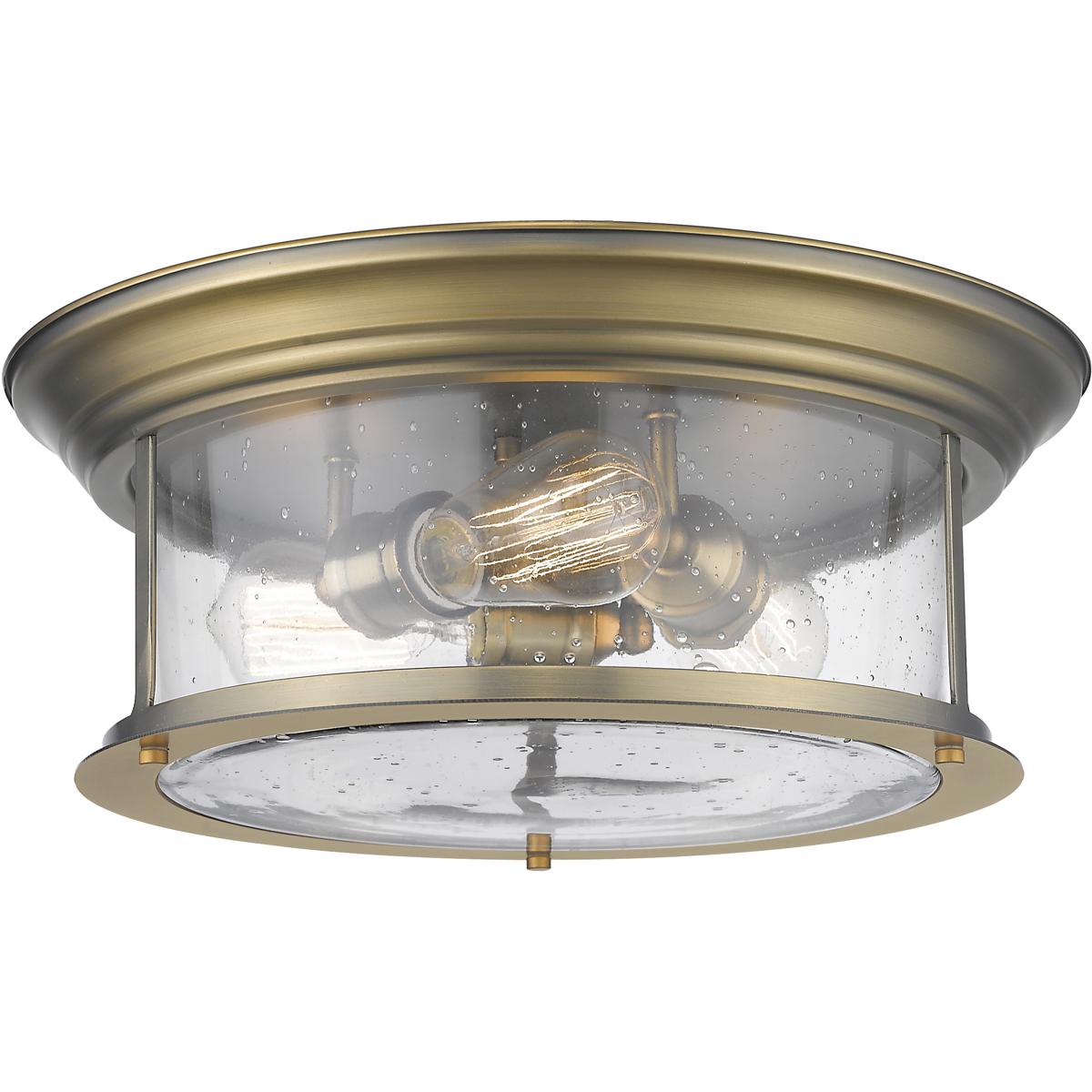 Z-Lite 727F16-HBR Sonna 3 Light 15.5 inch Heritage Brass Flush Mount Ceiling Light