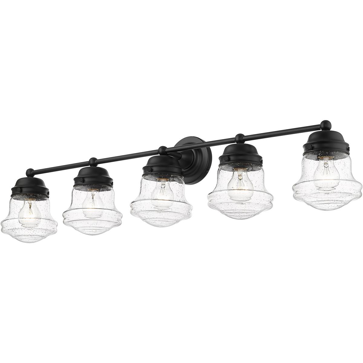 Z-Lite 736-5V-MB Vaughn 5 Light 40.75 inch Matte Black Vanity Wall Light