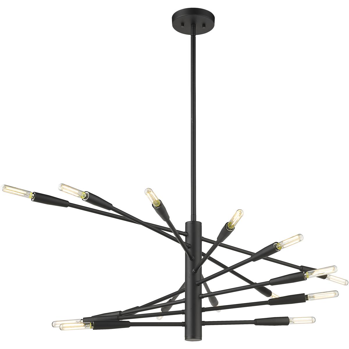 Z-Lite 737-16MB Ascension 16 Light 32 inch Matte Black Chandelier Ceiling Light
