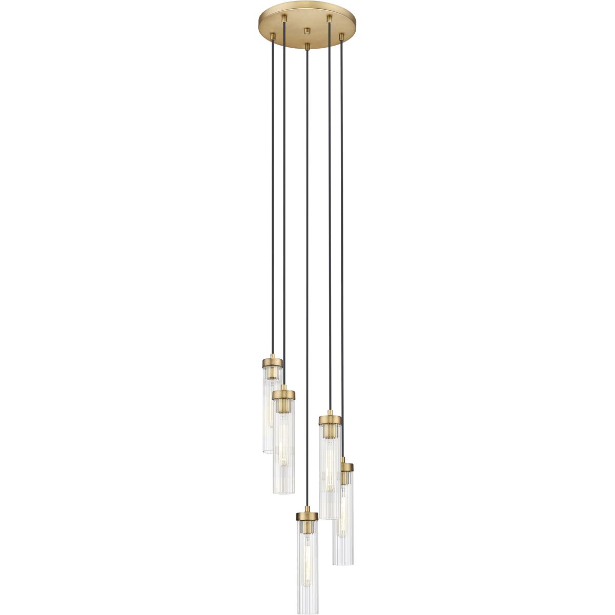 Z-Lite 740P-5R-RB Beau 5 Light 12 inch Rubbed Brass Chandelier Ceiling Light