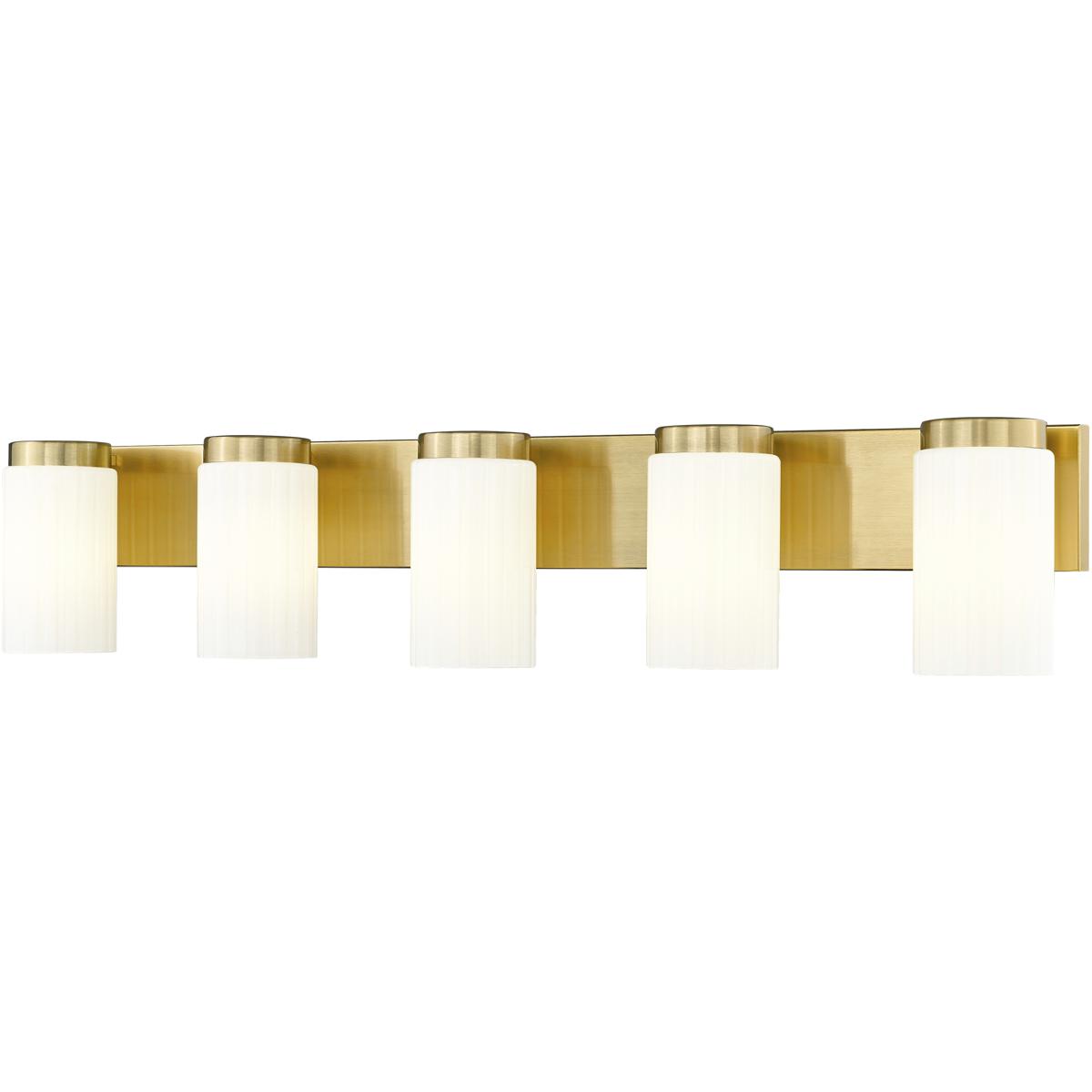 Z-Lite 746-5V-LG Burk 5 Light 38 inch Luxe Gold Bath Vanity Light Wall Light