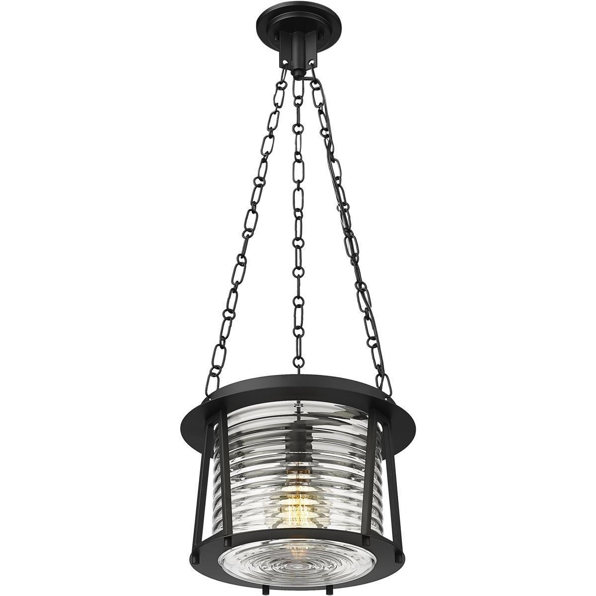 Z-Lite 7503P13-MB Cape Harbor 1 Light 13 inch Matte Black Pendant Ceiling Light