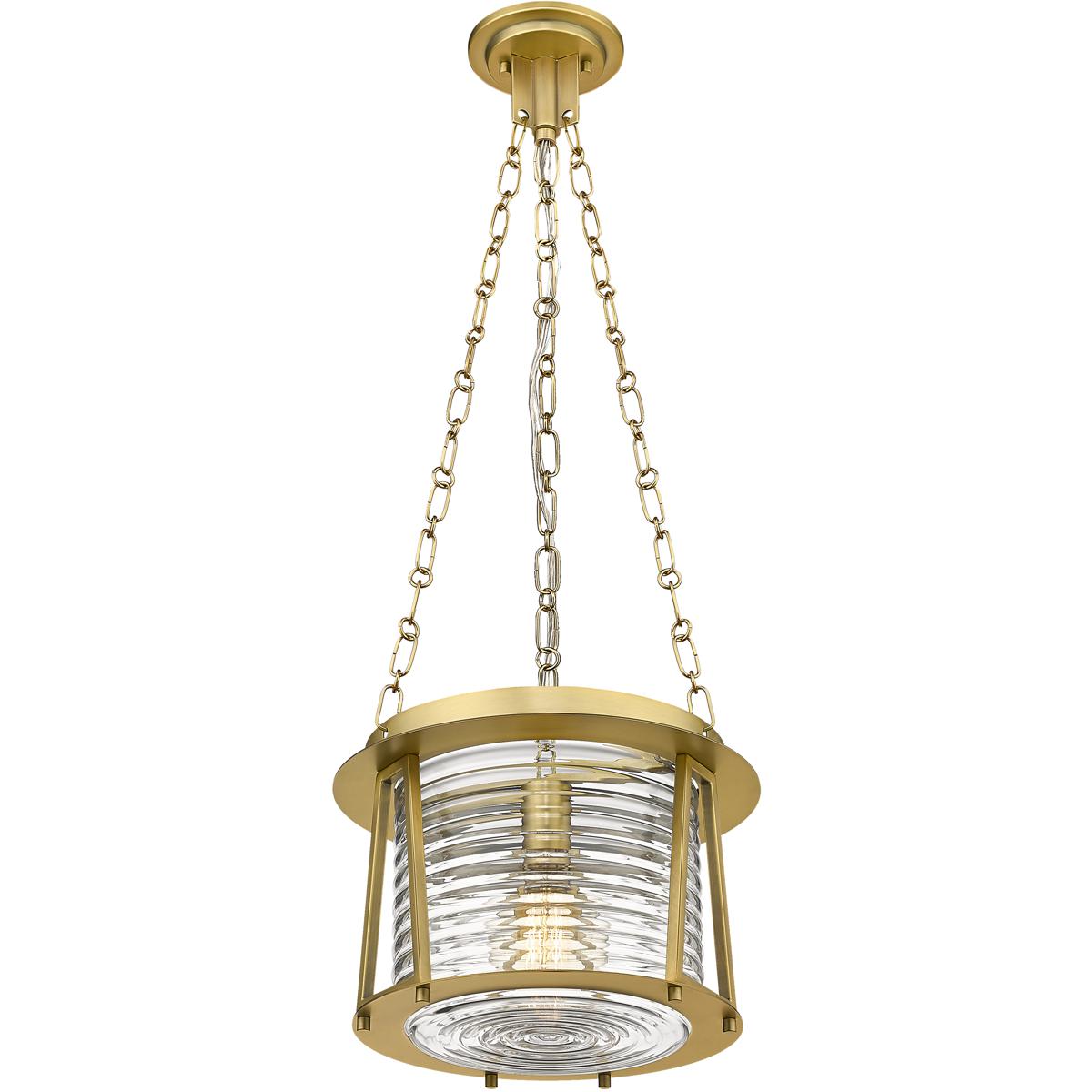 Z-Lite 7503P13-RB Cape Harbor 1 Light 13 inch Rubbed Brass Pendant Ceiling Light