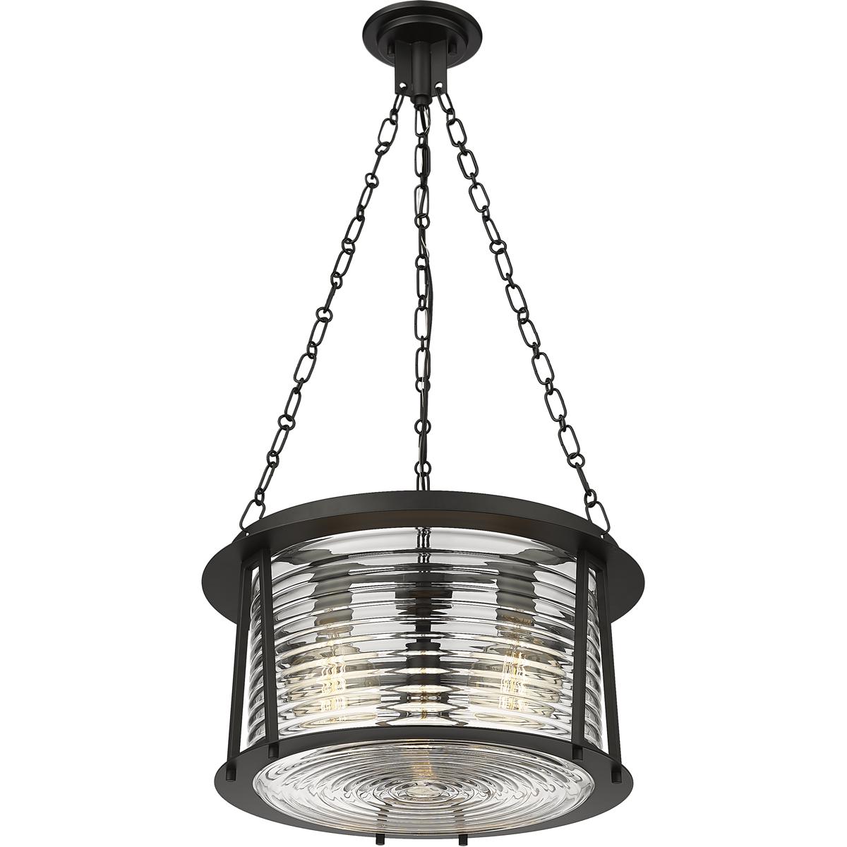 Z-Lite 7503P18-MB Cape Harbor 3 Light 18 inch Matte Black Pendant Ceiling Light