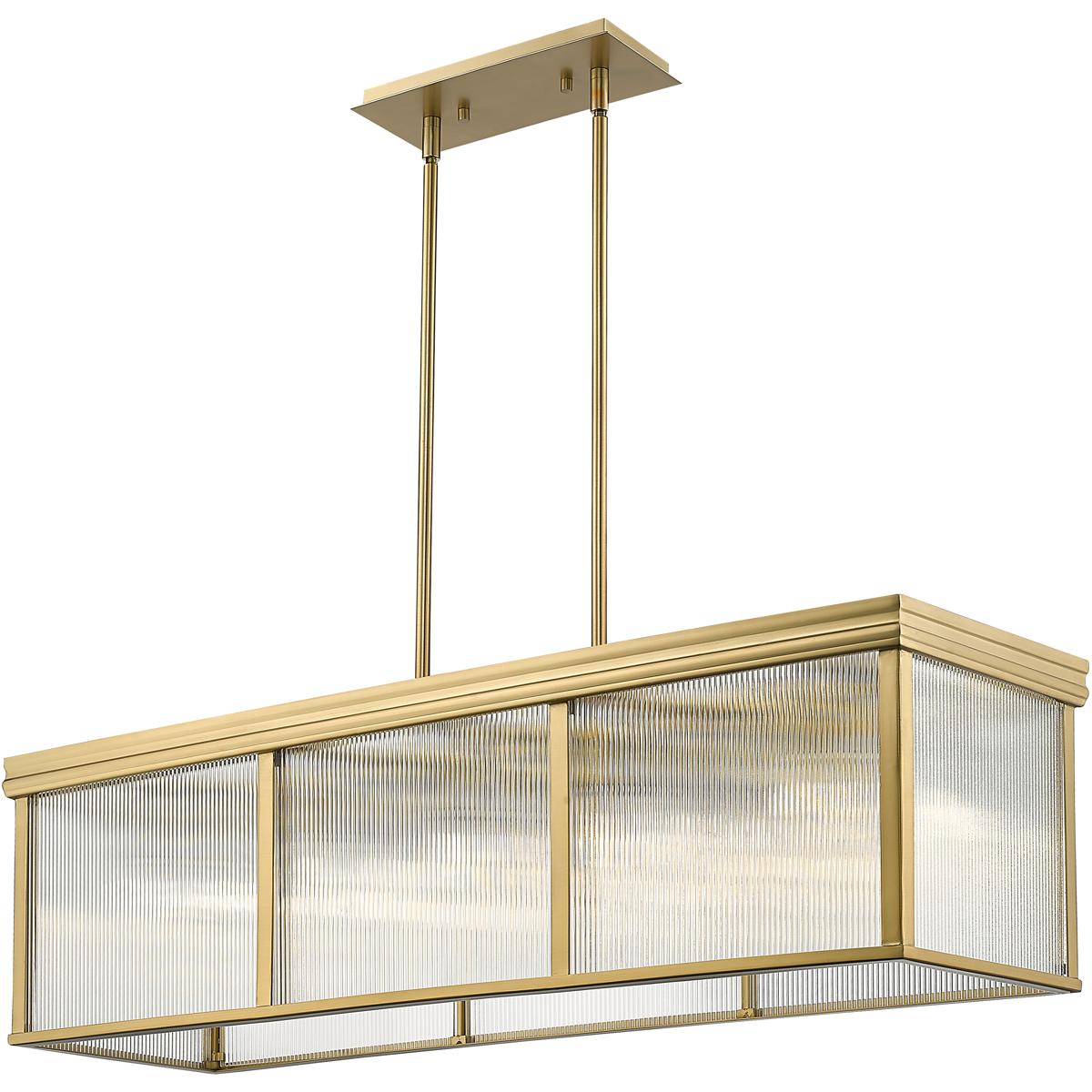 Z-Lite 7504-42L-MGLD Carnaby 10 Light 42.25 inch Modern Gold Linear Chandelier Ceiling Light