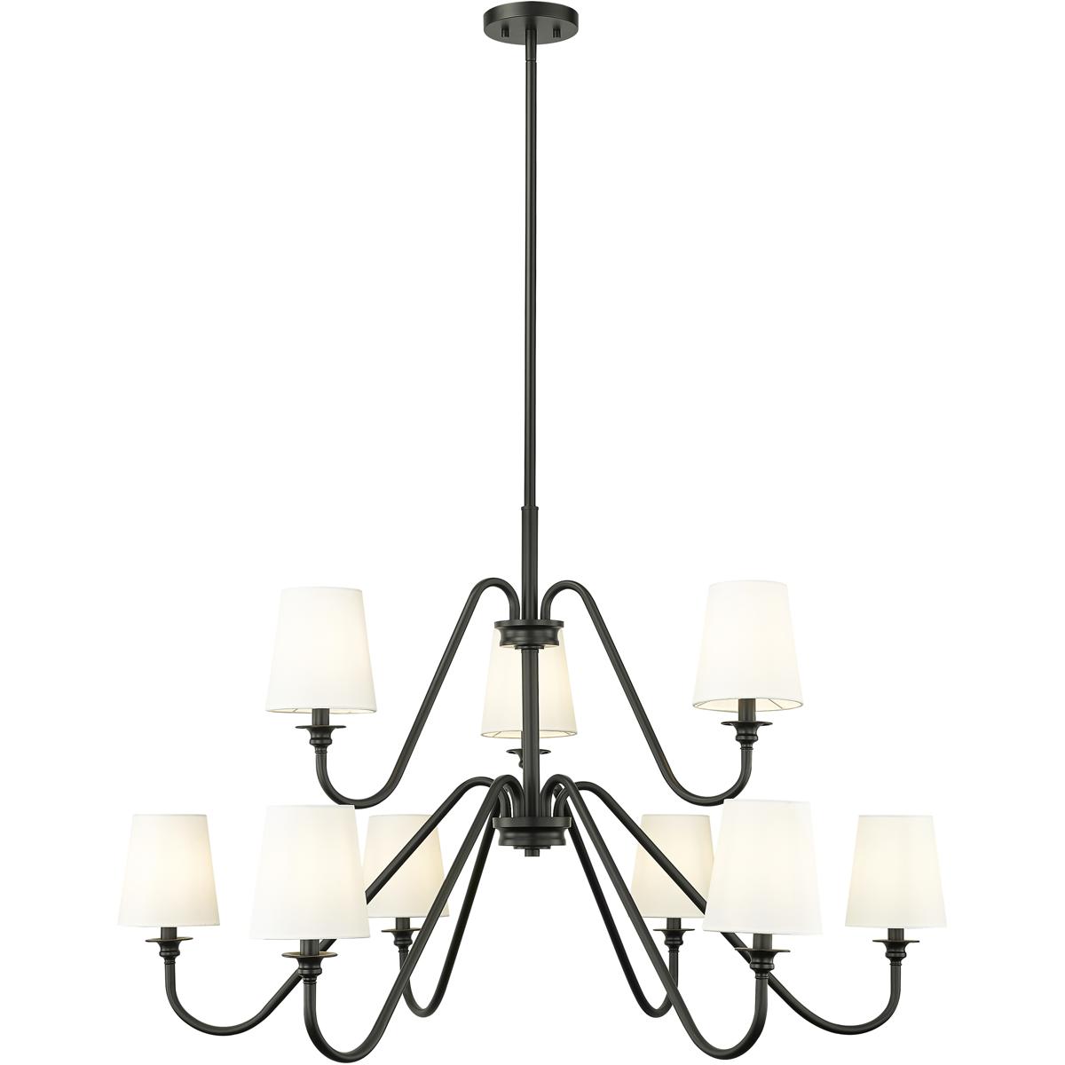 Z-Lite 7509-9-46MB Gianna 9 Light 46 inch Matte Black Chandelier Ceiling Light