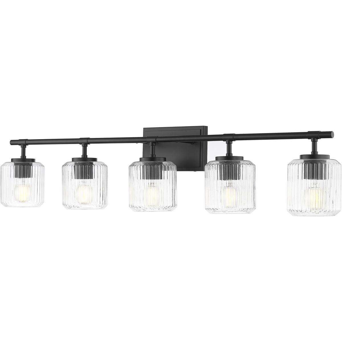 Z-Lite 7515-5V-MB Landon 5 Light 42 inch Matte Black Vanity Wall Light