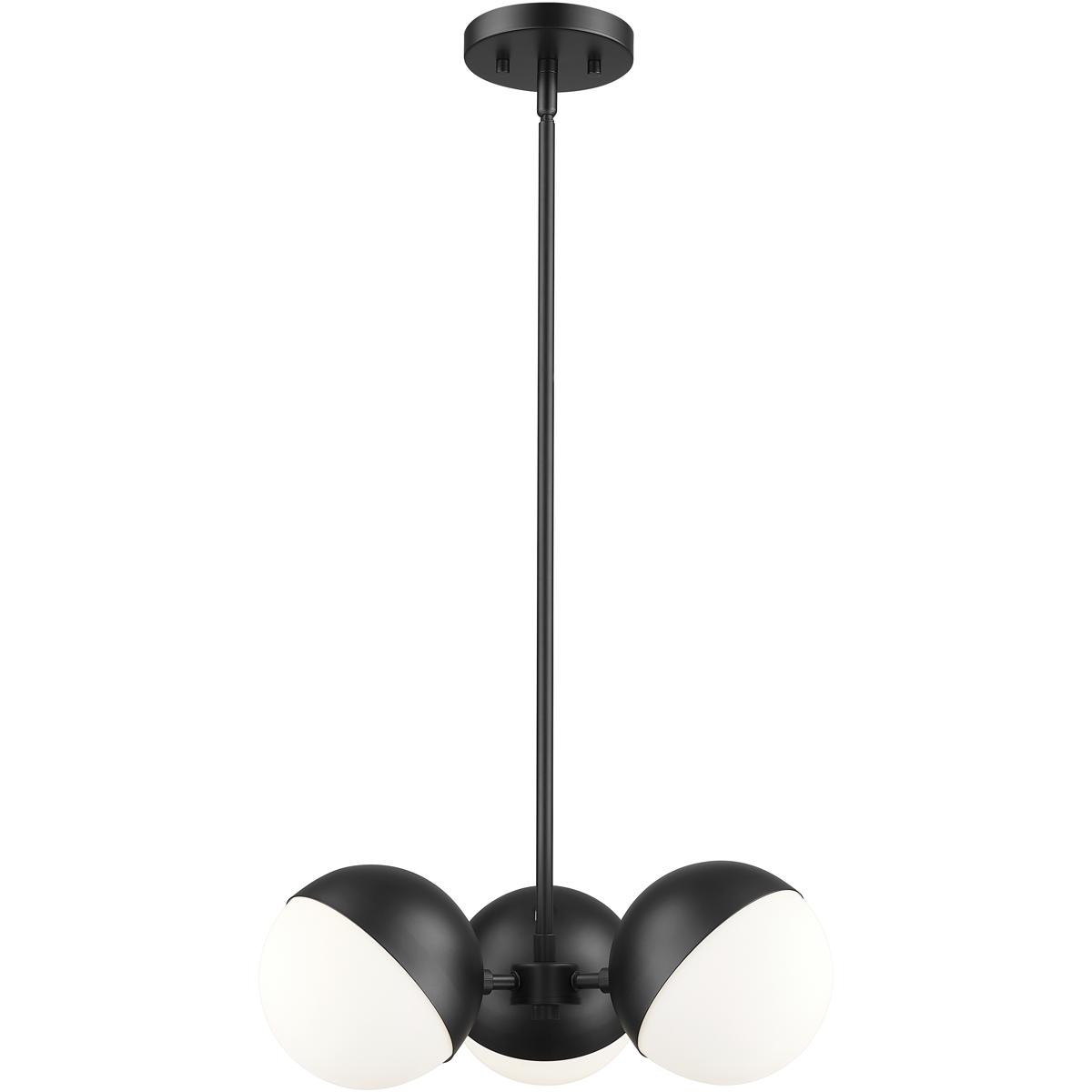 Z-Lite 7517-3MB Realm Sphere 3 Light 17.25 inch Matte Black Chandelier Ceiling Light