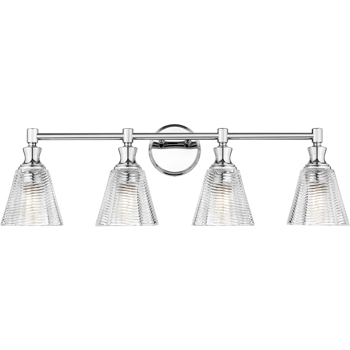 Z-Lite 7704-4V-CH Auden 4 Light 31.75 inch Chrome Bath Vanity Wall Light