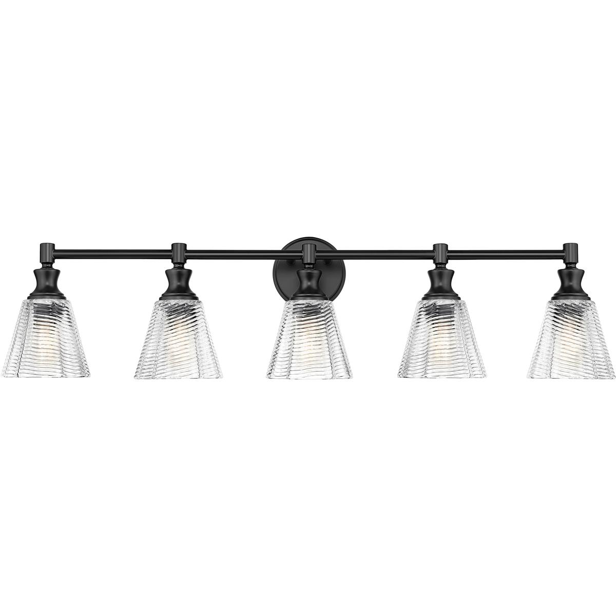 Z-Lite 7704-5V-MB Auden 5 Light 39.75 inch Matte Black Bath Vanity Wall Light