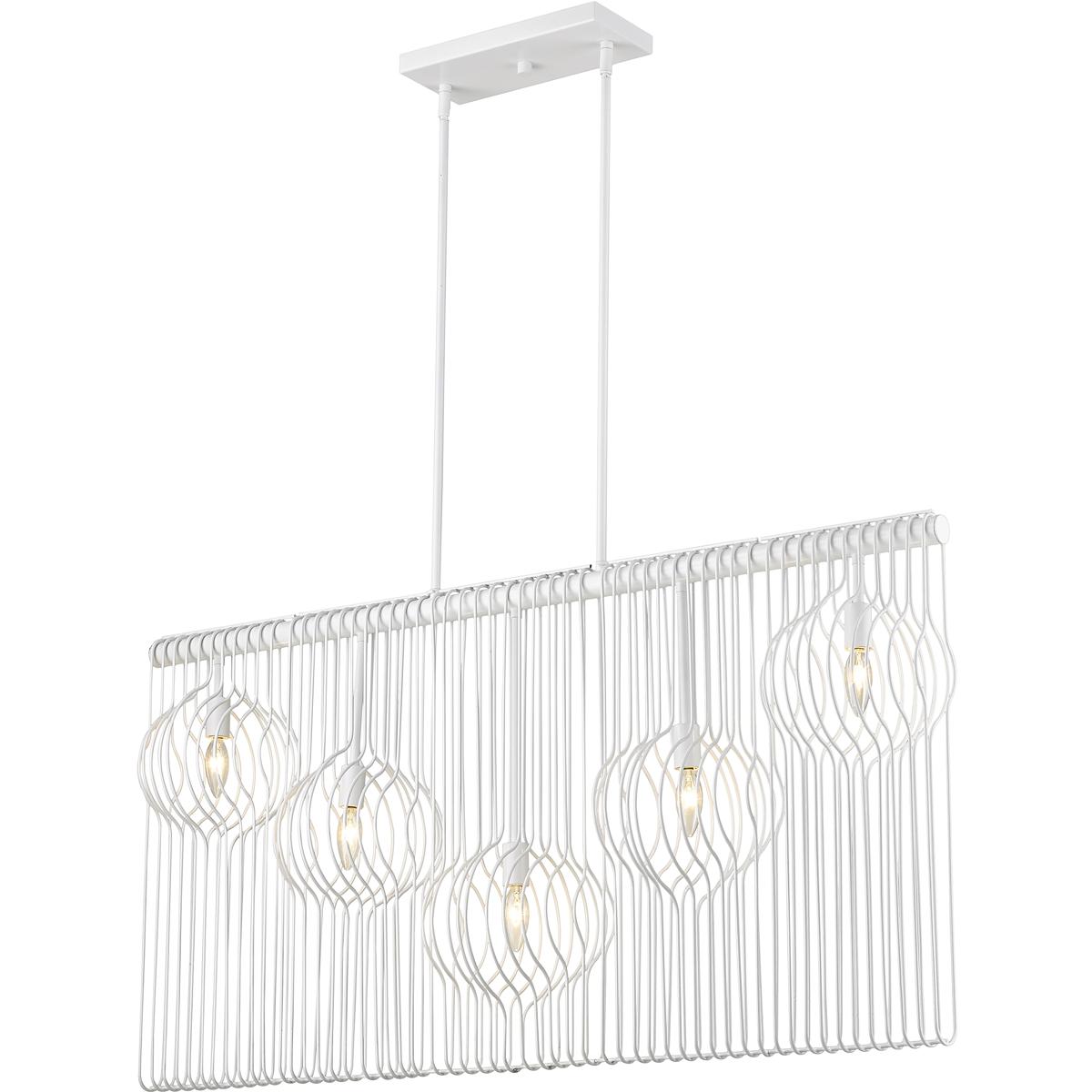 Z-Lite 801-5L-WH Contour 5 Light 45.75 inch White Linear Chandelier Ceiling Light