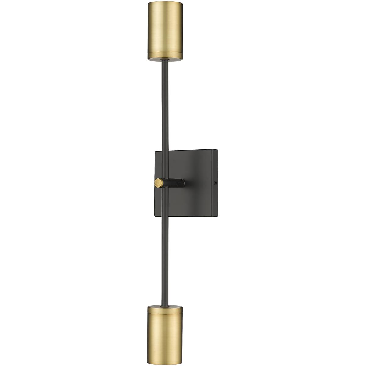 Z-Lite 814-2S-MB-OBR Calumet 2 Light 4.5 inch Matte Black and Olde Brass Wall Sconce Wall Light