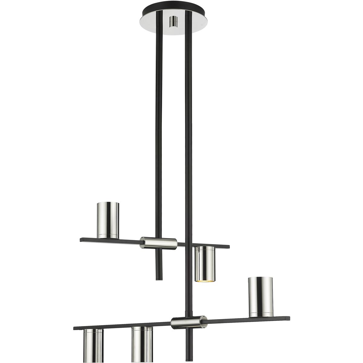 Z-Lite 814-5MB-PN Calumet 5 Light 18 inch Matte Black and Polished Nickel Chandelier Ceiling Light