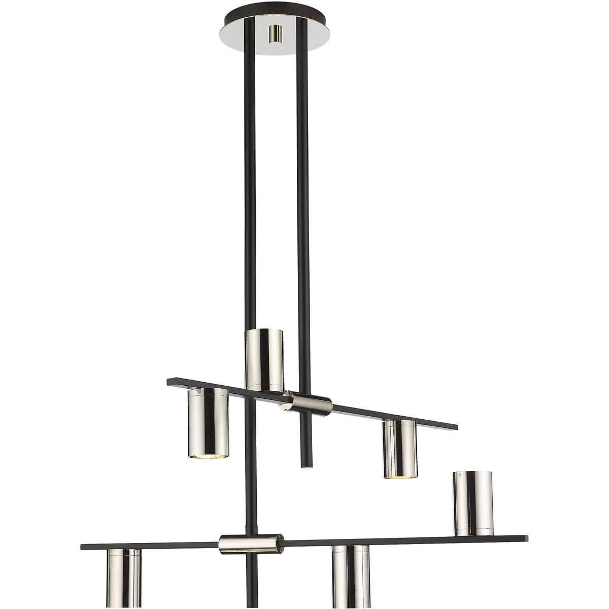 Z-Lite 814-6MB-PN Calumet 6 Light 30 inch Matte Black and Polished Nickel Chandelier Ceiling Light