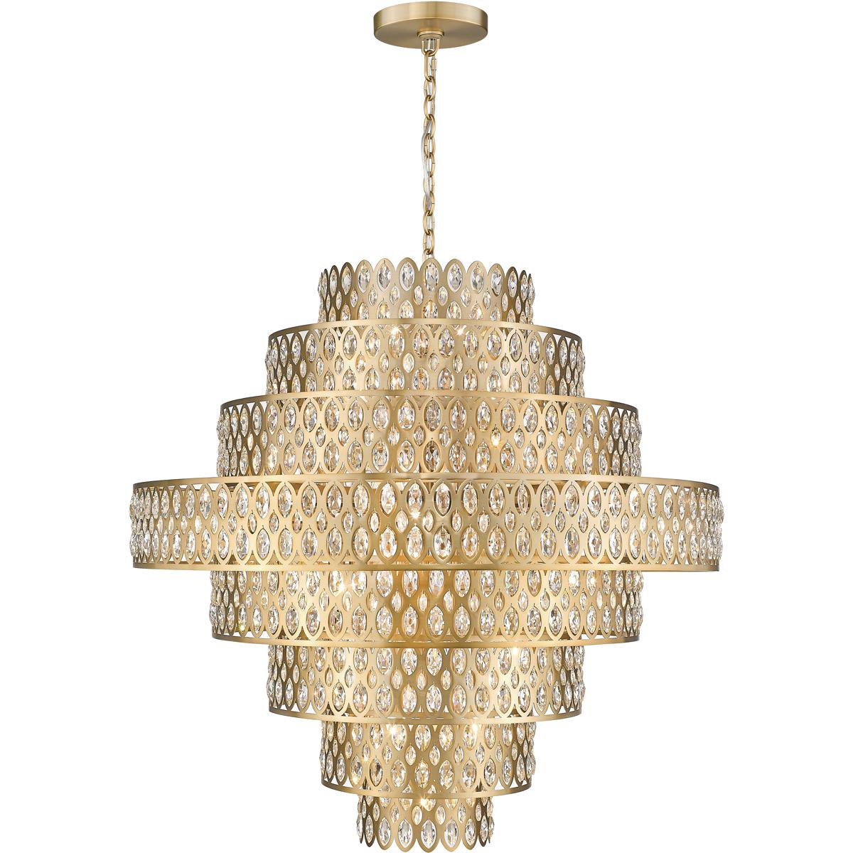 Z-Lite 822P45-HB Dealey 25 Light 44.75 inch Heirloom Brass Chandelier Ceiling Light