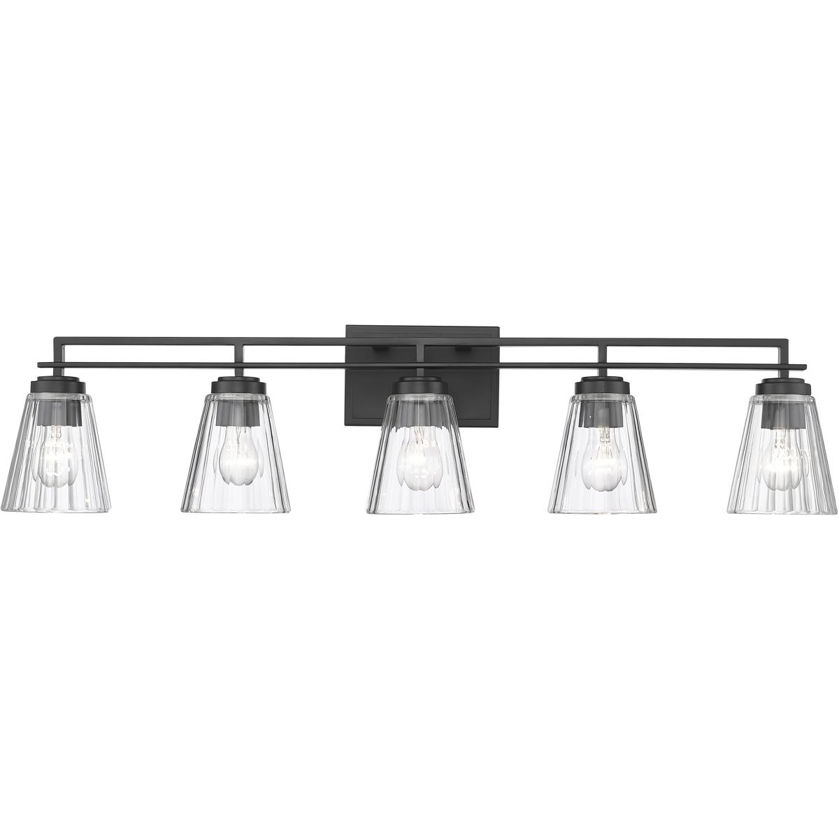Z-Lite 823-5V-MB Lyna 5 Light 38.75 inch Matte Black Vanity Wall Light