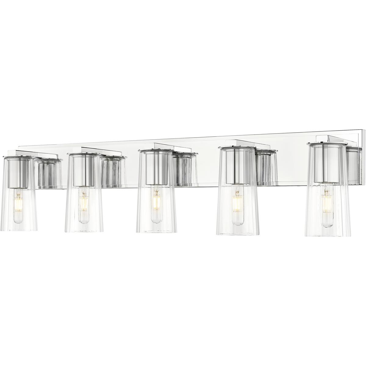 Z-Lite 826-5V-CH Titus 5 Light 40 inch Chrome Bath Vanity Light Wall Light