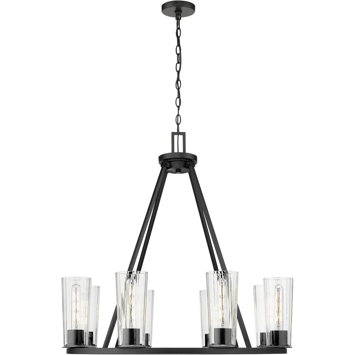 Z-Lite 826-8MB Titus 8 Light 33 inch Matte Black Chandelier Ceiling Light
