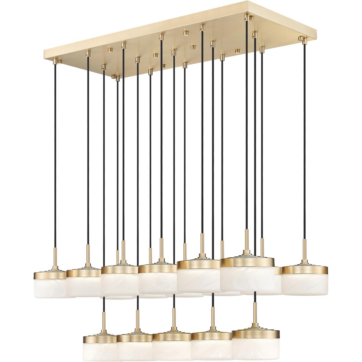 Z-Lite 827P6-17L-MGLD-LED Renaud LED 46.75 inch Modern Gold Linear Chandelier Ceiling Light