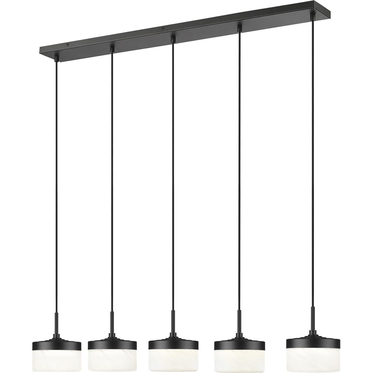 Z-Lite 827P6-5L-MB-LED Renaud LED 46 inch Matte Black Linear Chandelier Ceiling Light