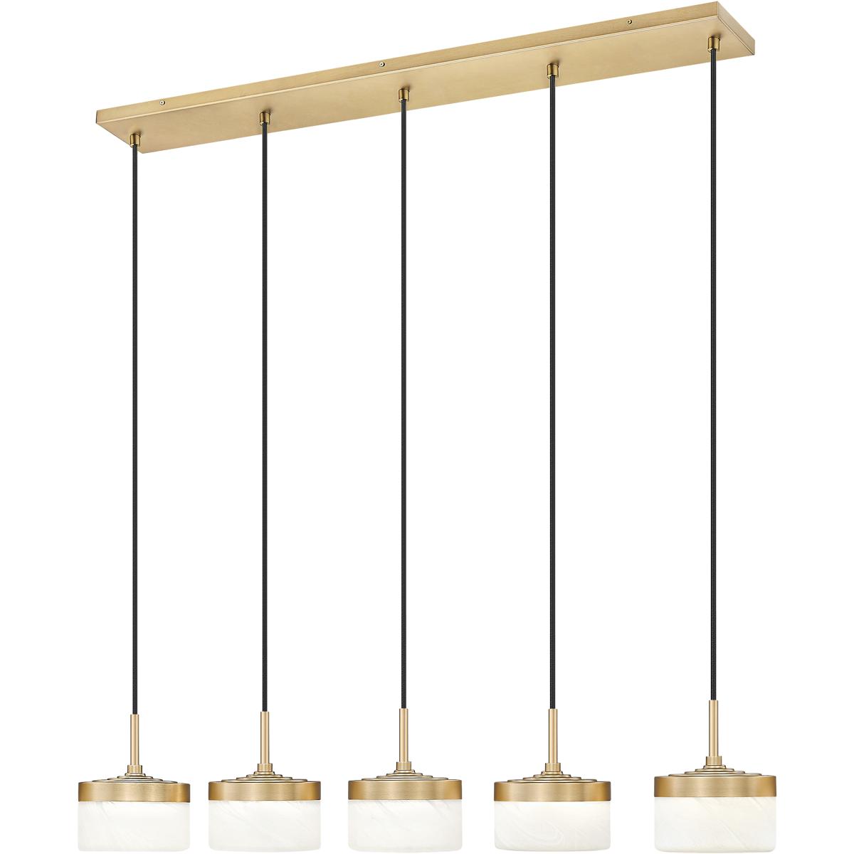 Z-Lite 827P6-5L-MGLD-LED Renaud LED 46 inch Modern Gold Linear Chandelier Ceiling Light