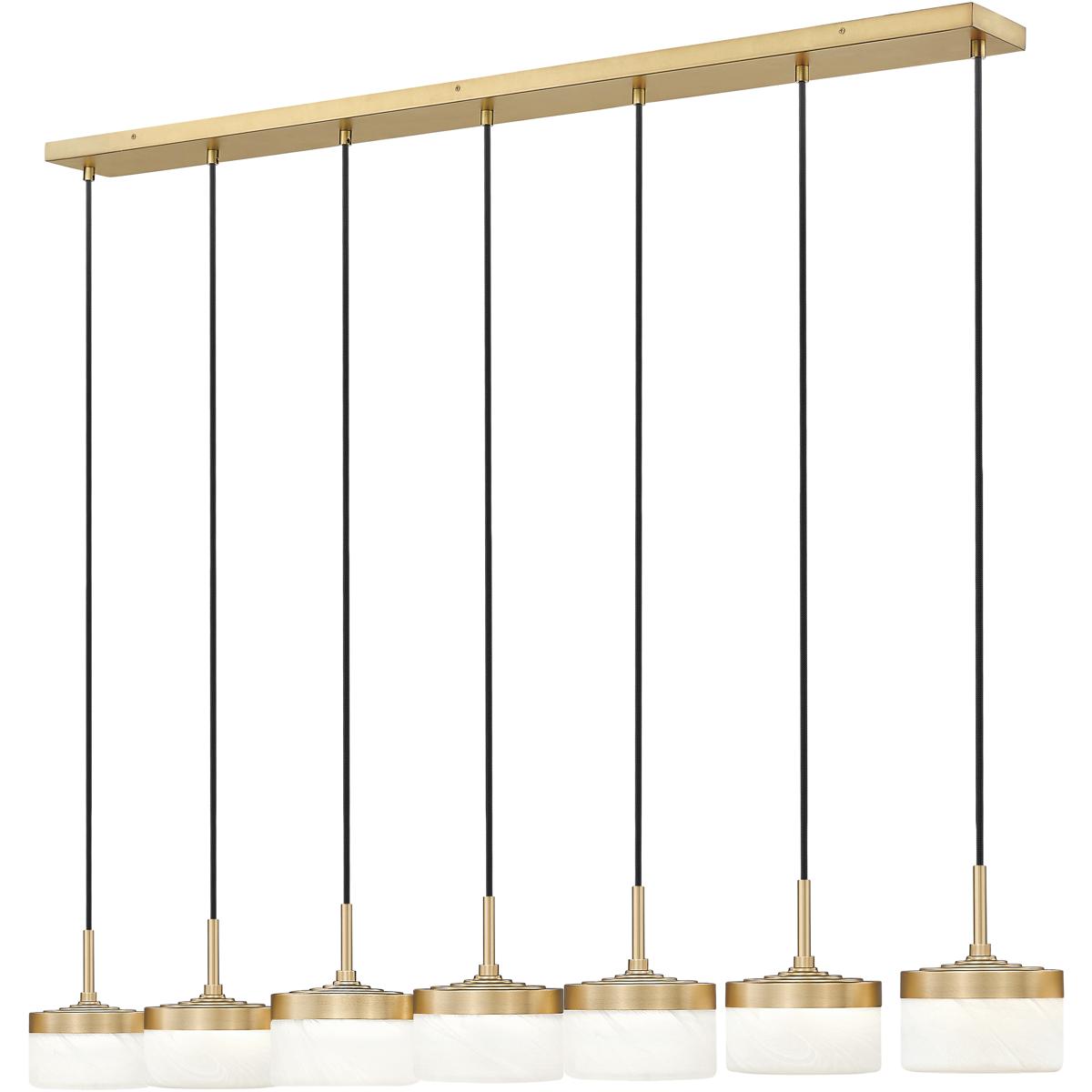 Z-Lite 827P6-7L-MGLD-LED Renaud LED 58.75 inch Modern Gold Linear Chandelier Ceiling Light