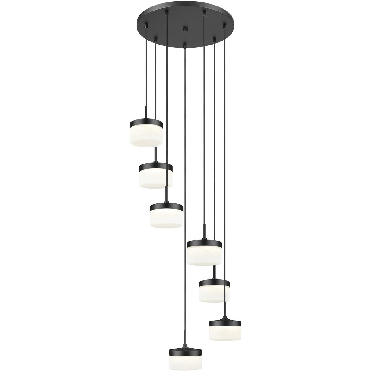 Z-Lite 827P6-7R-MB-LED Renaud LED 21 inch Matte Black Chandelier Ceiling Light