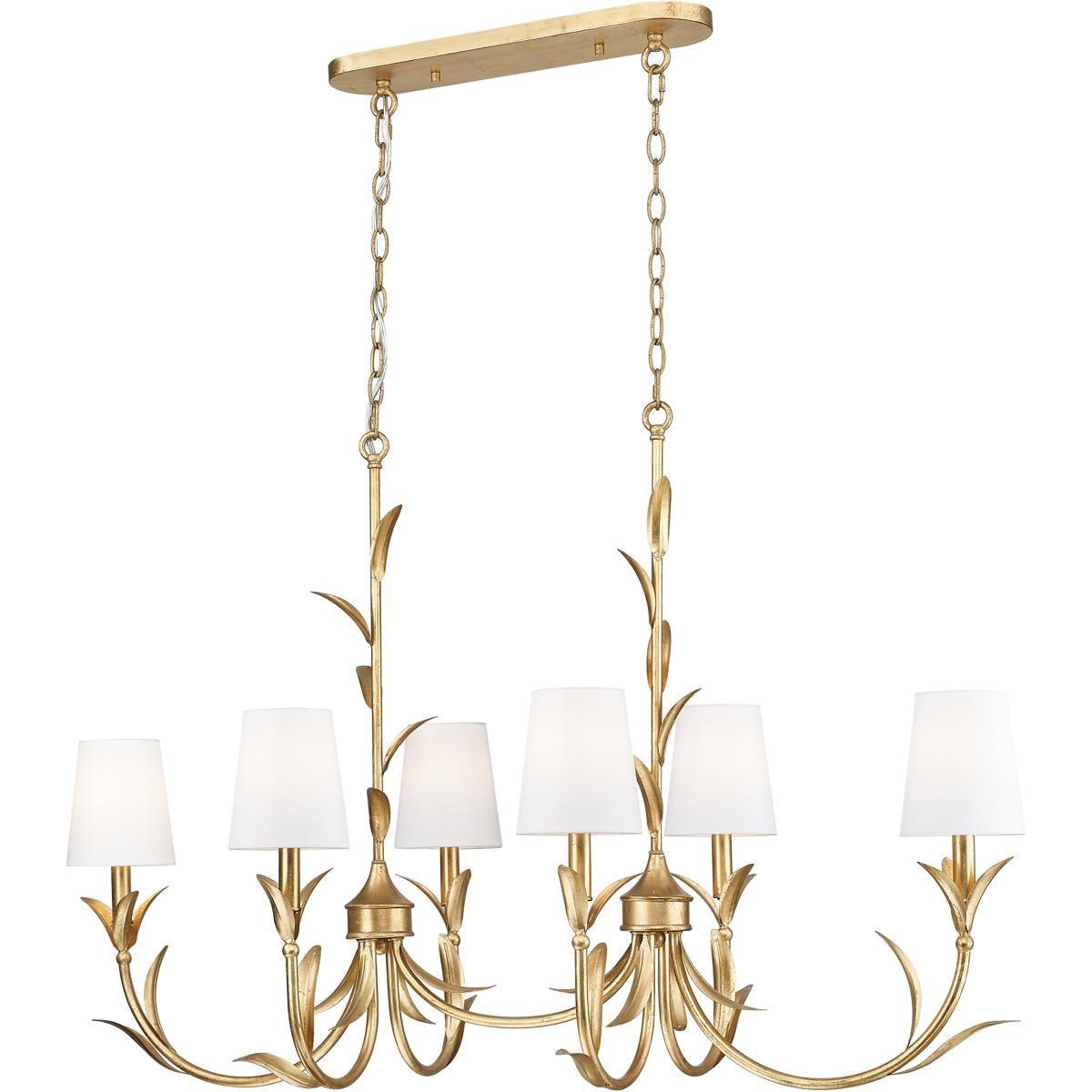 Z-Lite 830-44L-GLF Aslin 6 Light 44 inch Gold Leaf Linear Chandelier Ceiling Light