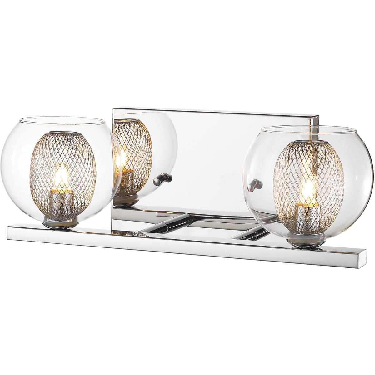 Z-Lite 905-2V Auge 2 Light 13.78 inch Chrome Vanity Wall Light in G9