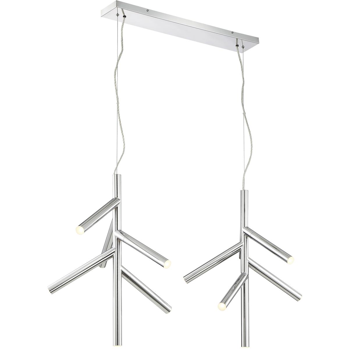 Z-Lite 917-6CH-LED-2LCH Forest LED 43.75 inch Chrome Linear Chandelier Ceiling Light in 12