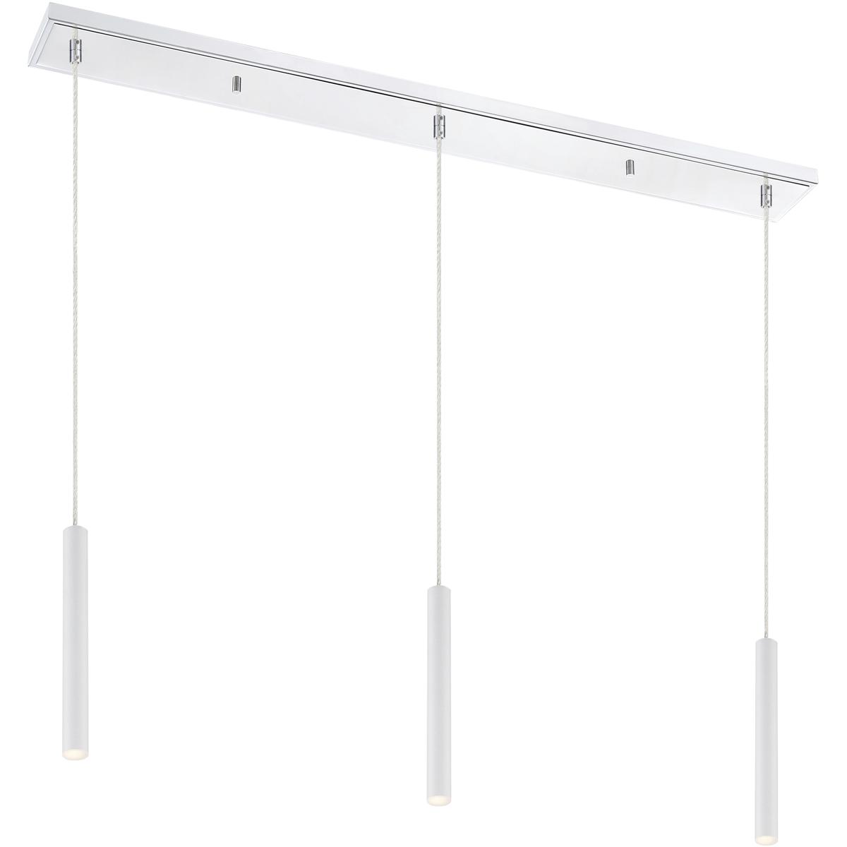 Z-Lite 917MP12-WH-LED-3LCH Forest LED 46 inch Chrome Linear Chandelier Ceiling Light in 3, 17, Matte White Steel