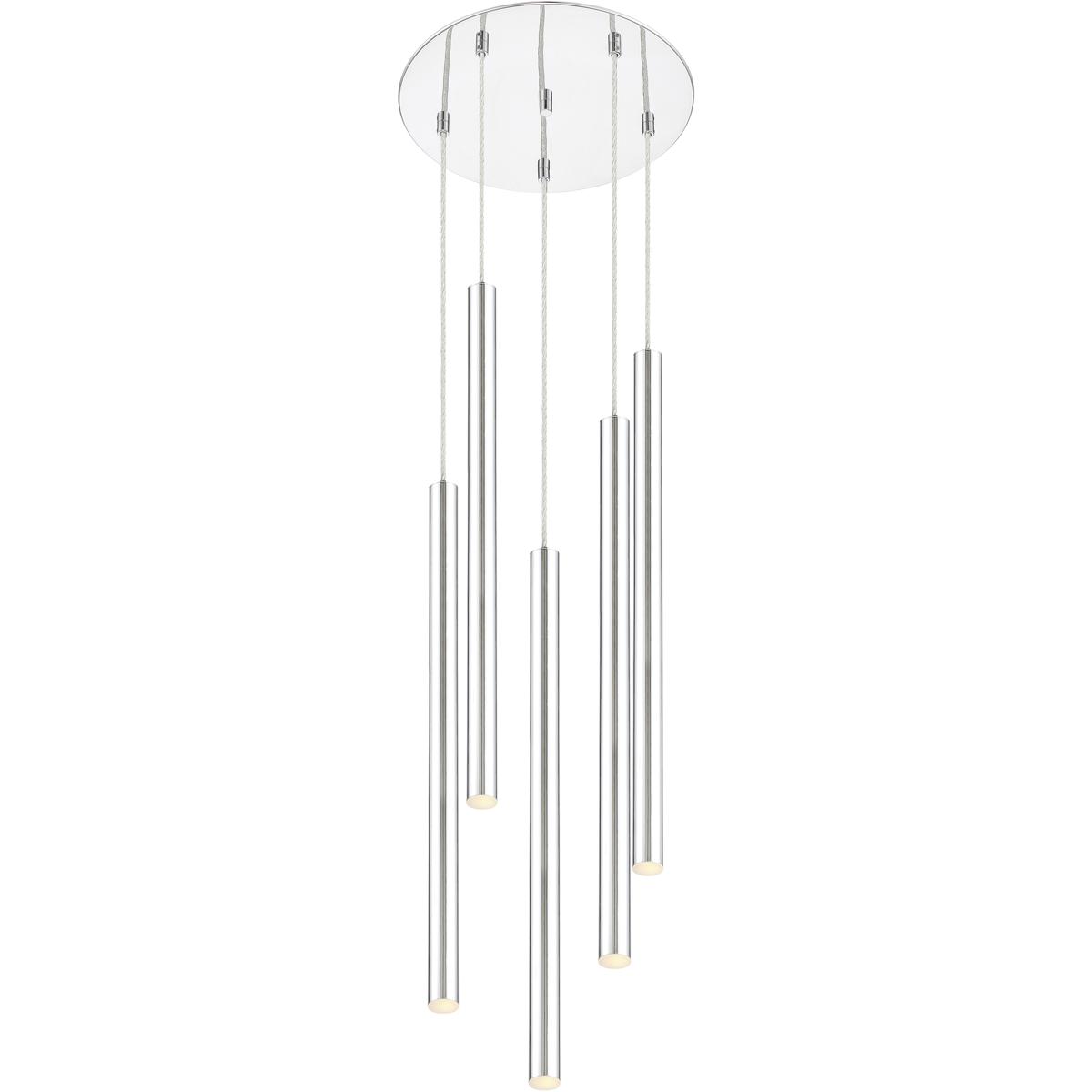 Z-Lite 917MP24-CH-LED-5RCH Forest LED 13.5 inch Chrome Chandelier Ceiling Light in Chrome Steel