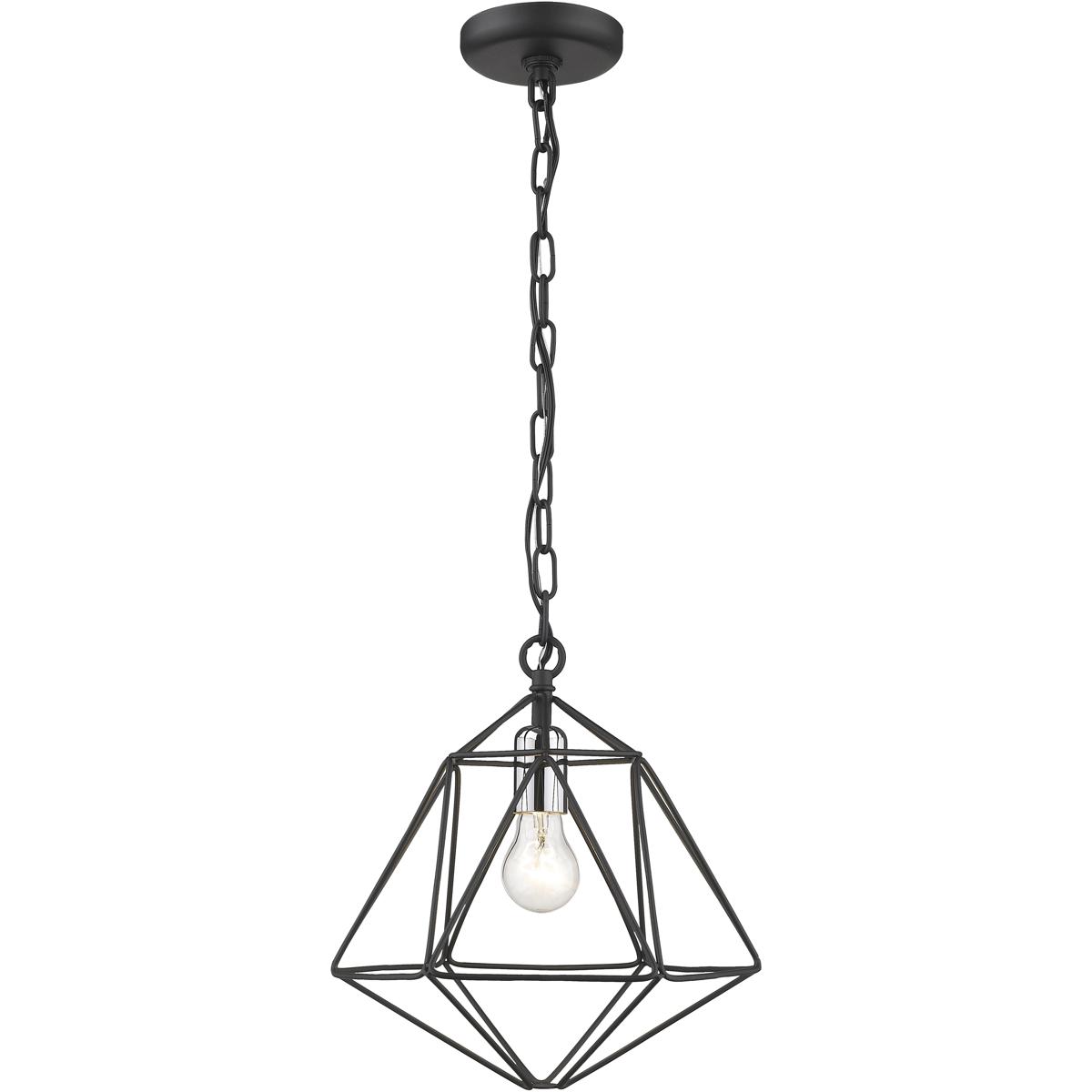 ZLite 918MPMBCH Geo 1 Light 1175 inch Matte Black and Chrome Pendant Ceiling Light